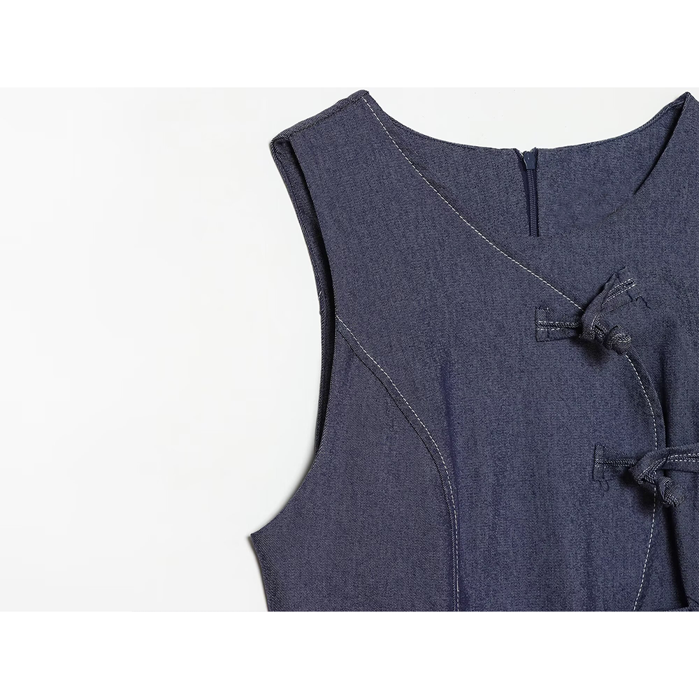 Women's rope knot buckle decoration mini dress