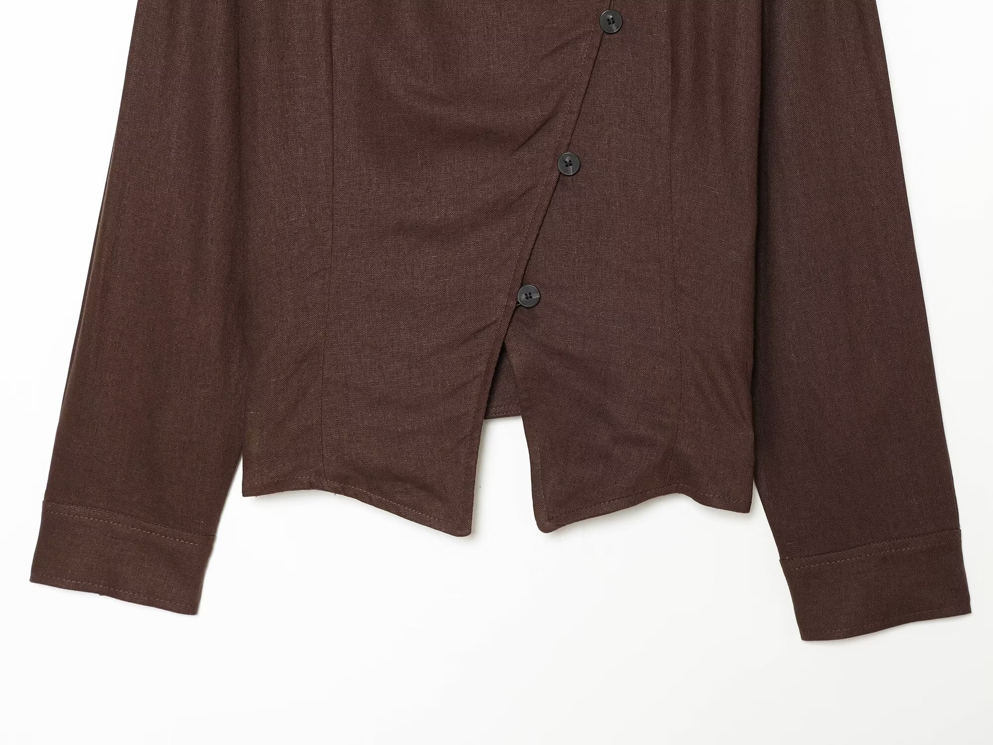 Women's linen blended Button-up Coat