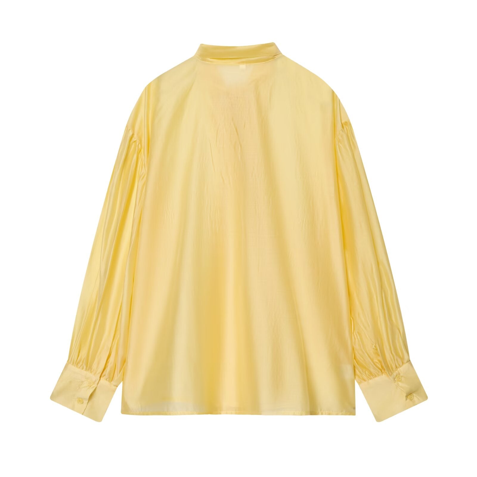 Women's scarf decoration casual satin textured shirt