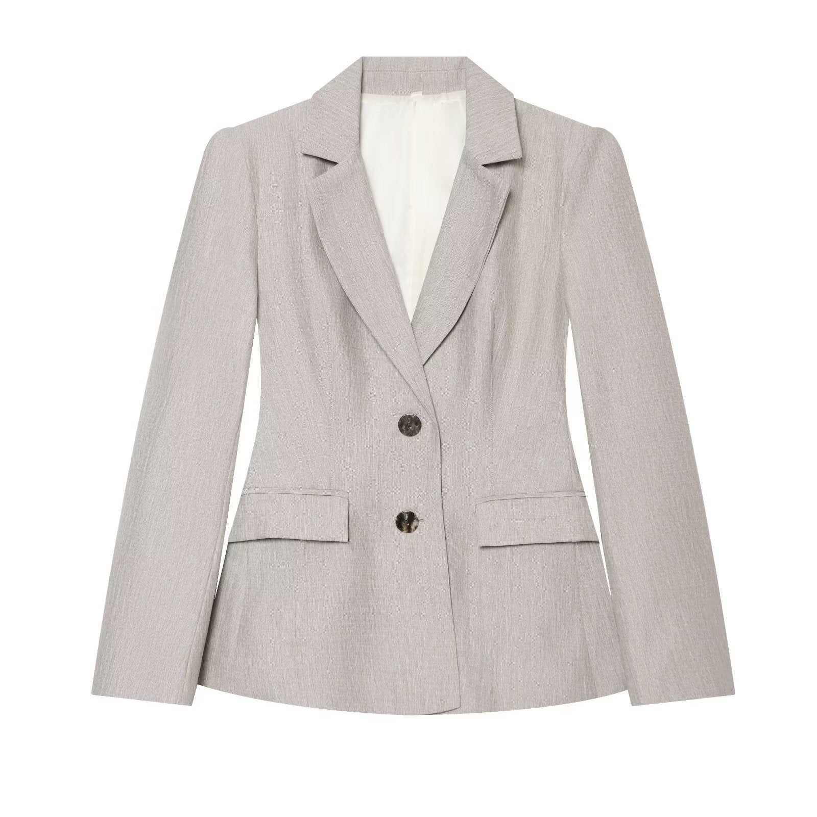 set woman 2 pieces casual linen blend pleated Blazer Coat +Pants