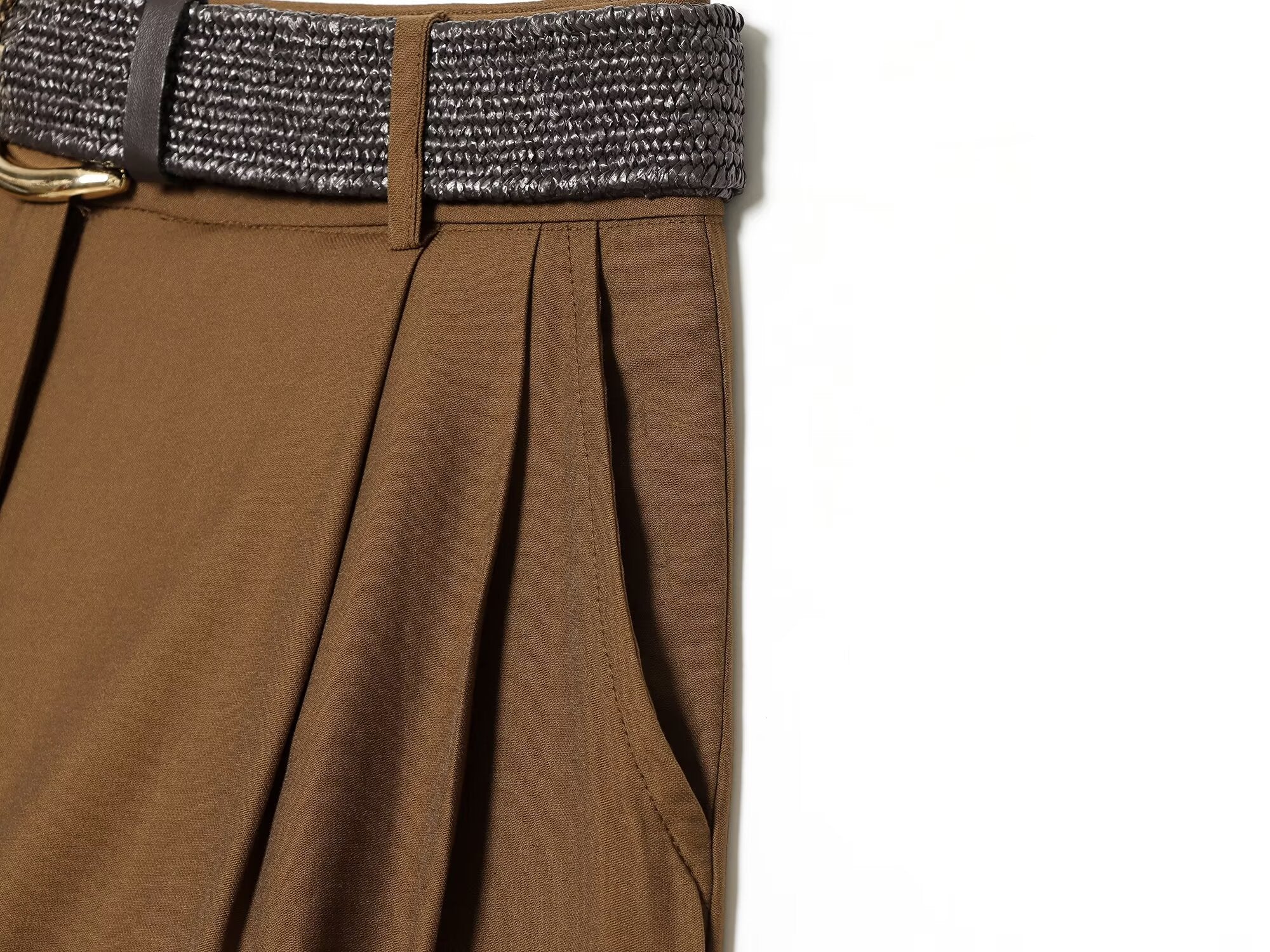 Women's With Belt pleated casual shorts