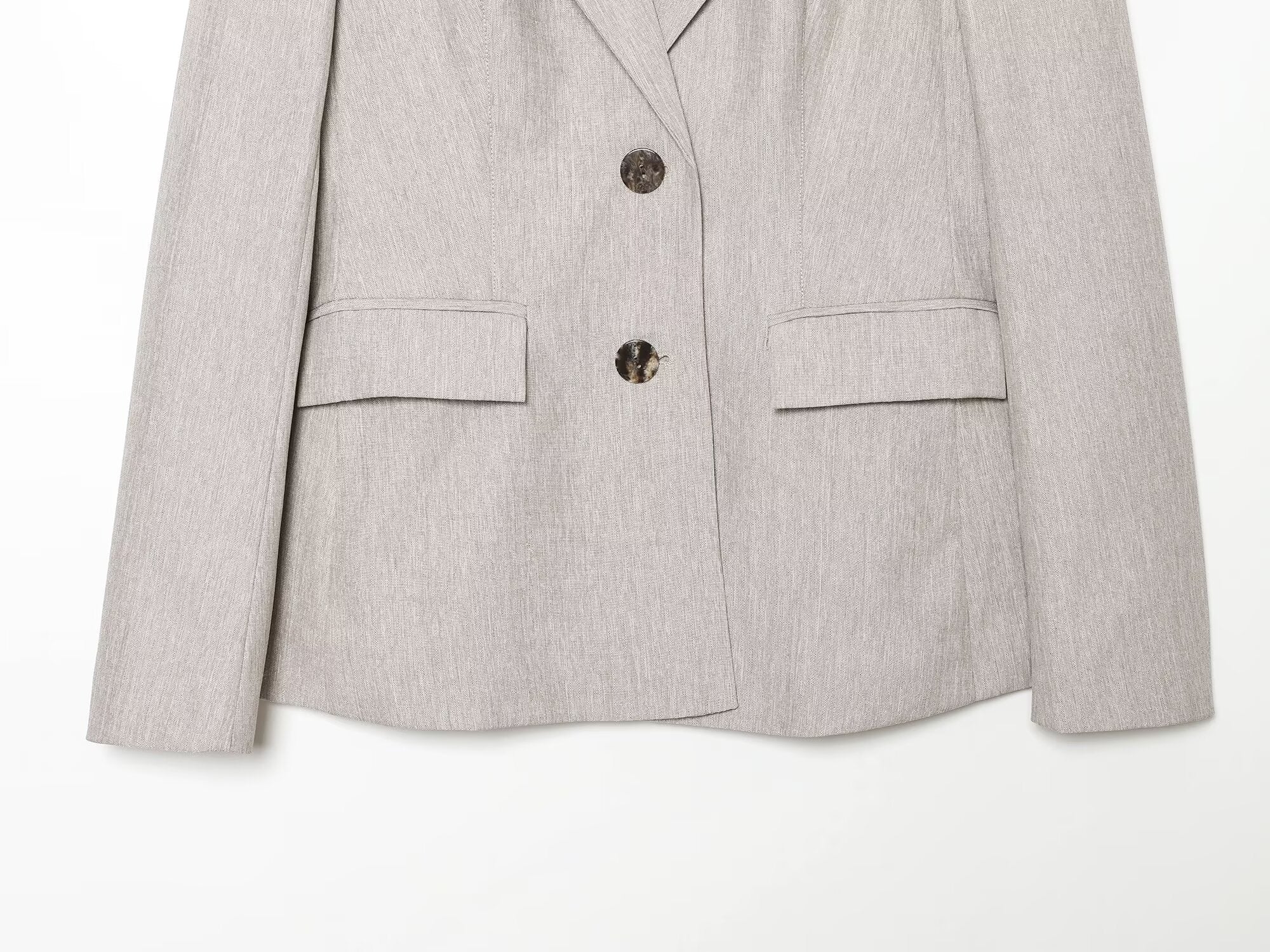 set woman 2 pieces casual linen blend pleated Blazer Coat +Pants