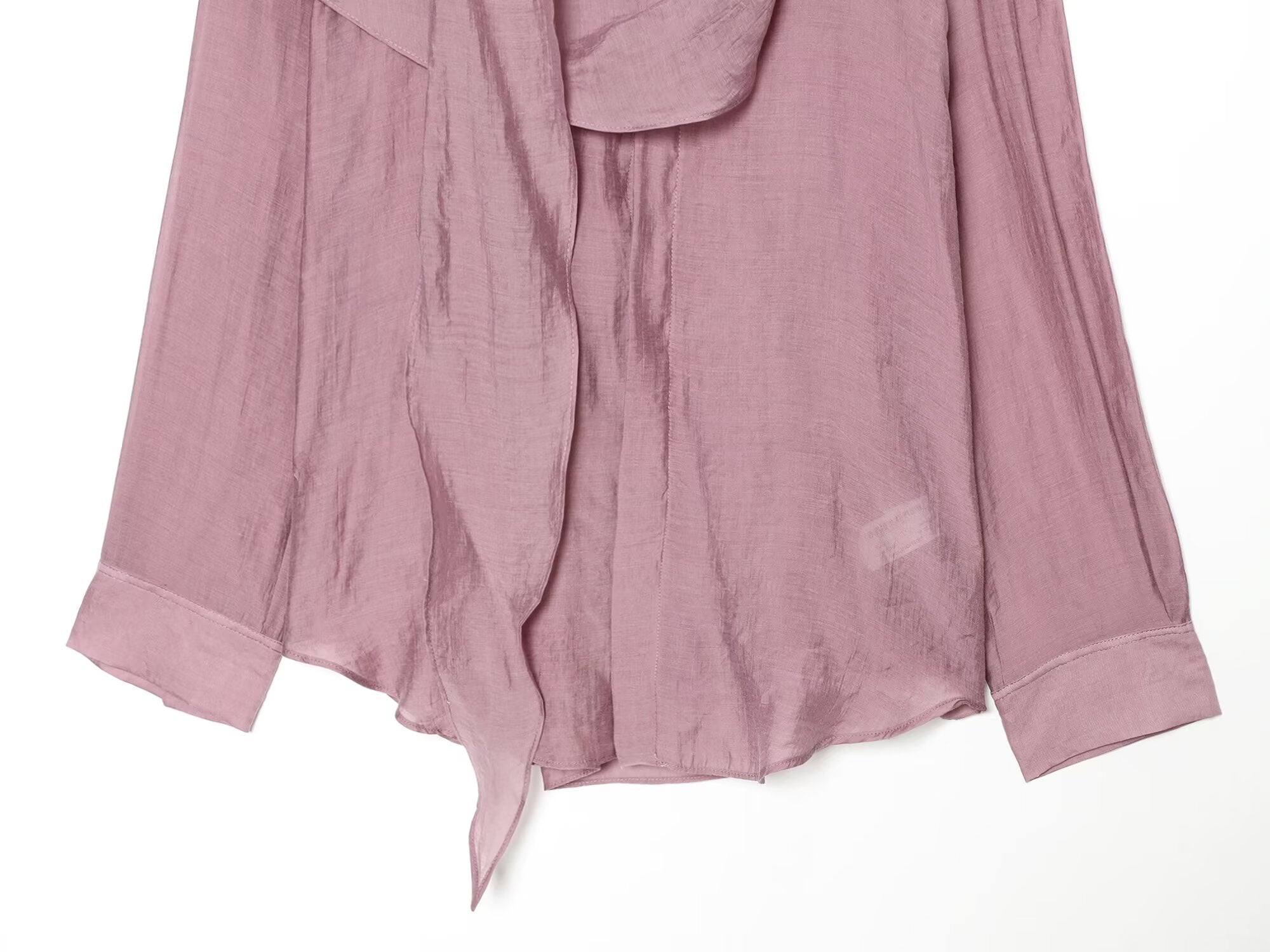Women's scarf collar design asymmetrical shirt
