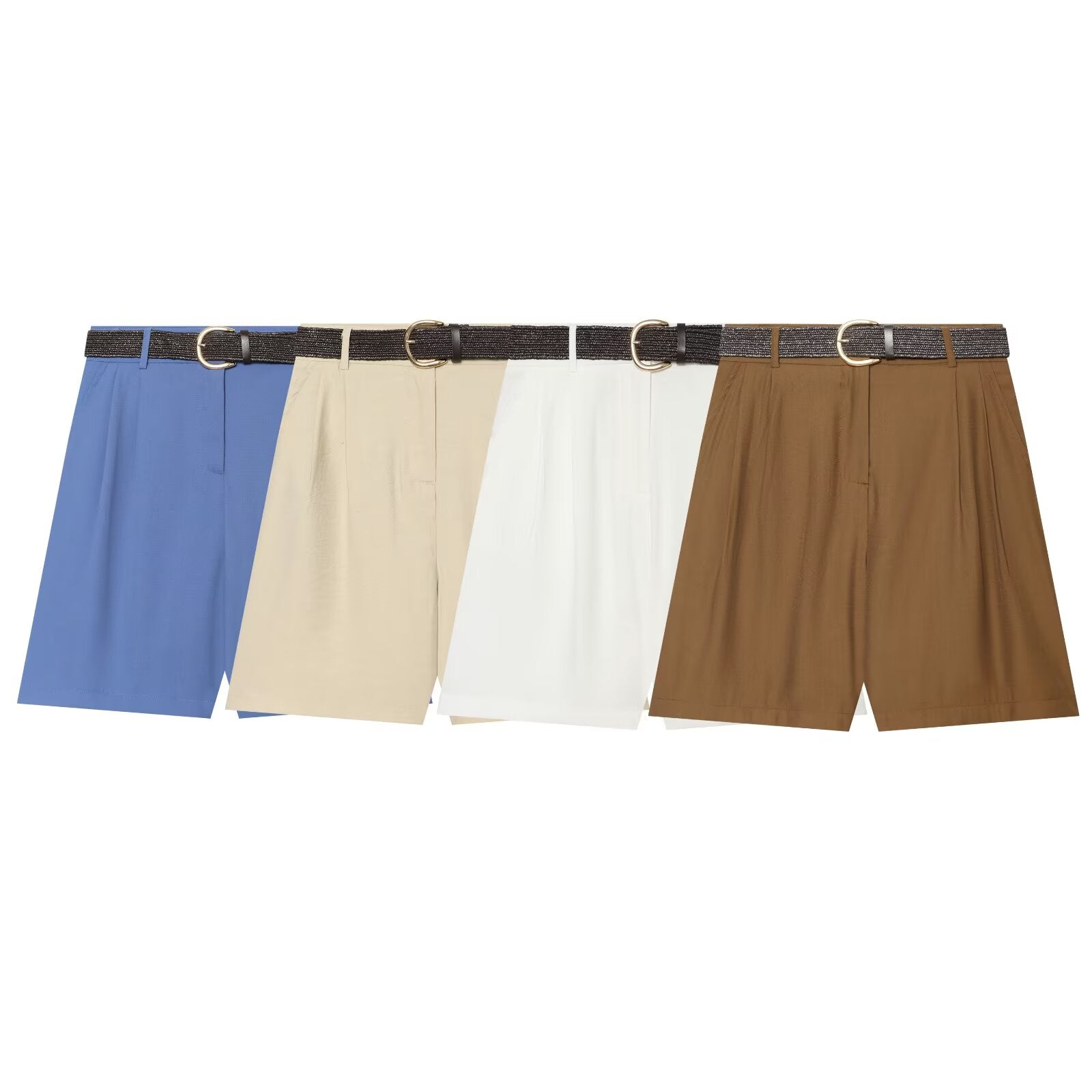 Women's With Belt pleated casual shorts
