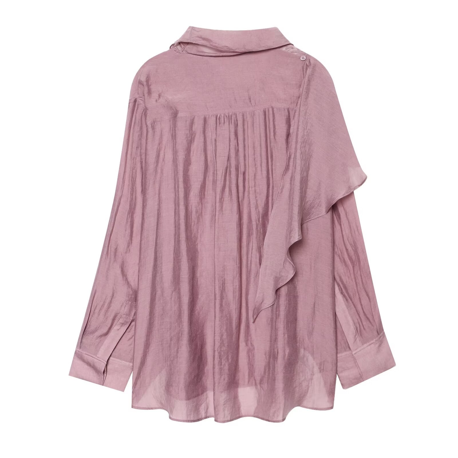 Women's scarf collar design asymmetrical shirt