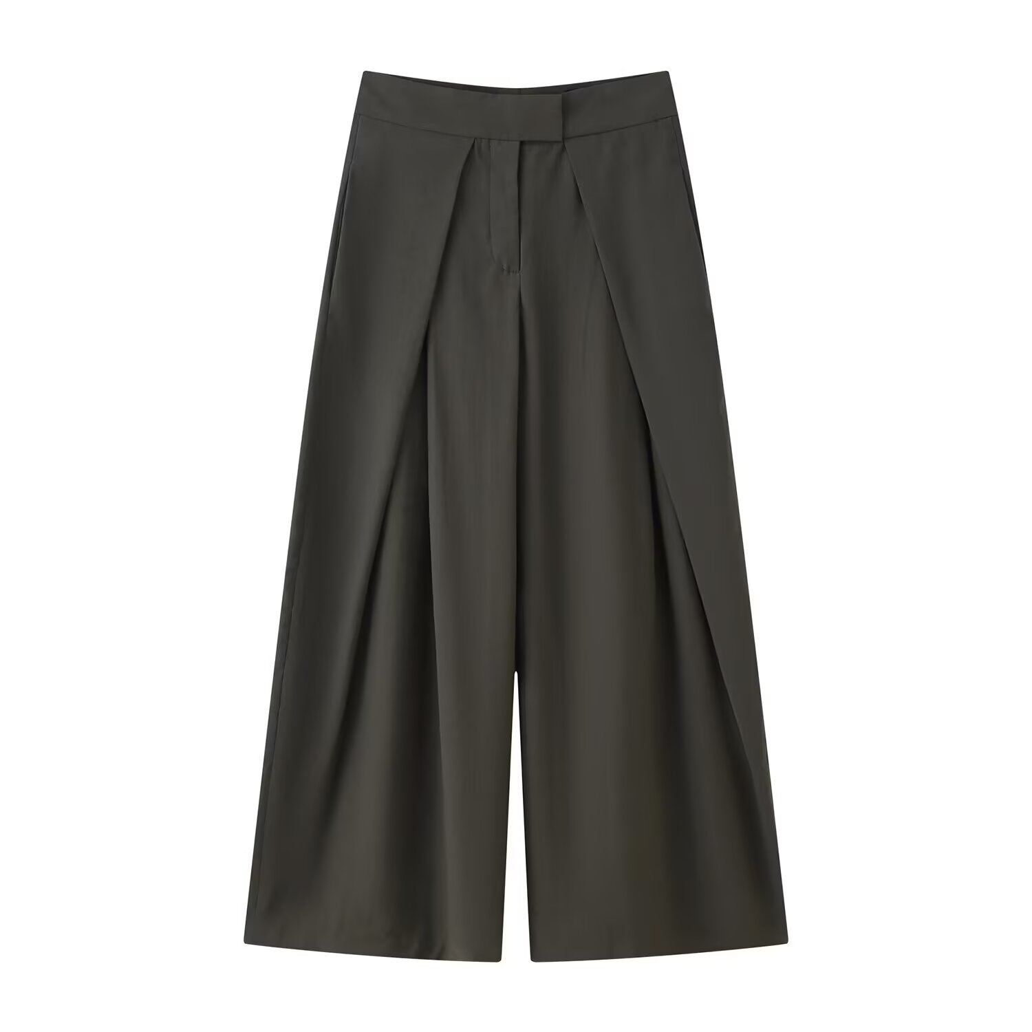 Women's new casual loose zipper pleated trousers