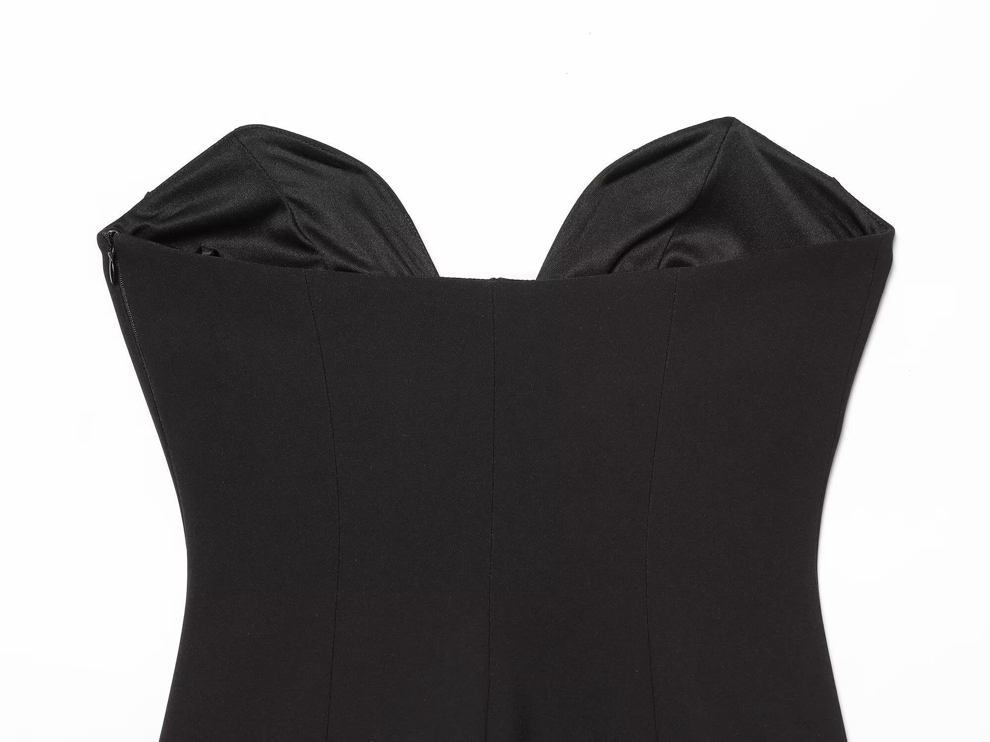Women's contrasting flower decoration strapless top