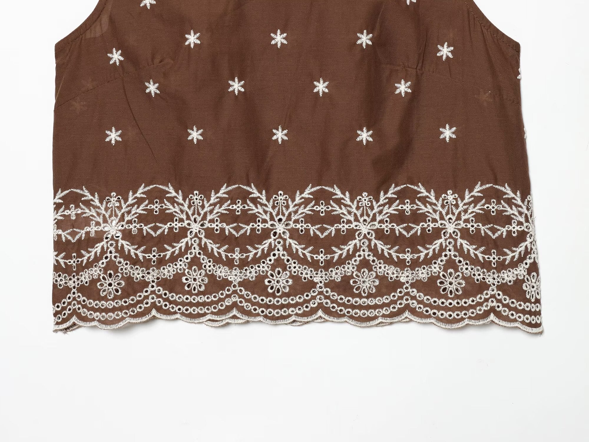 suit Women's 2 pieces hollowed out embroidered top+Skirts