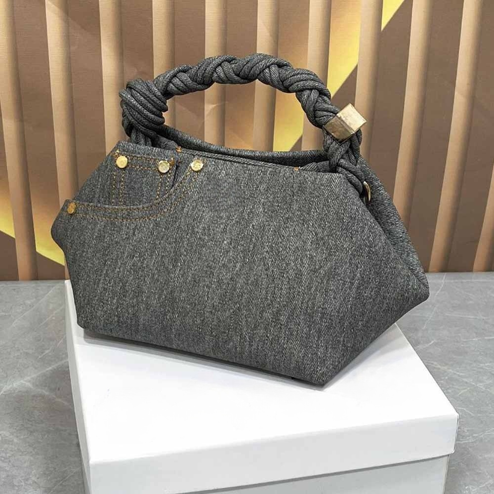 #298 Women's new denim woven hexagonal shoulder bag
