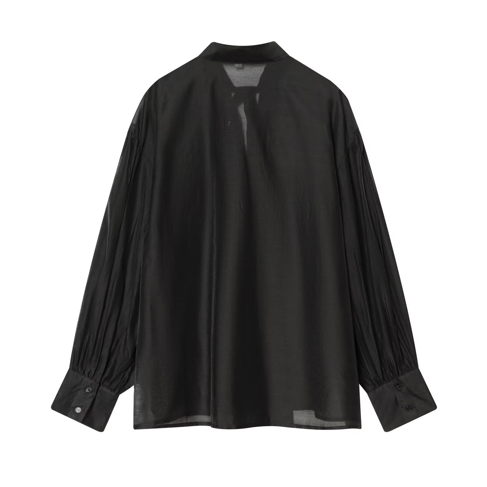 Women's scarf decoration casual satin textured shirt