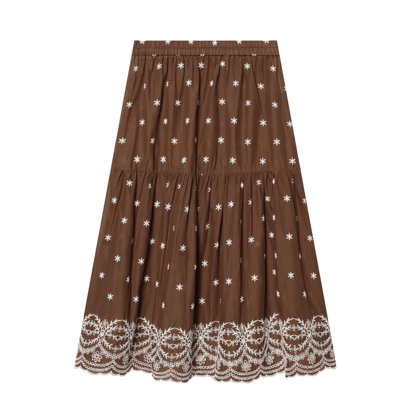 suit Women's 2 pieces hollowed out embroidered top+Skirts