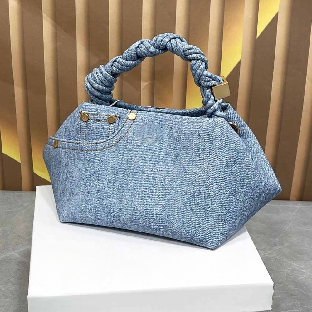#298 Women's new denim woven hexagonal shoulder bag