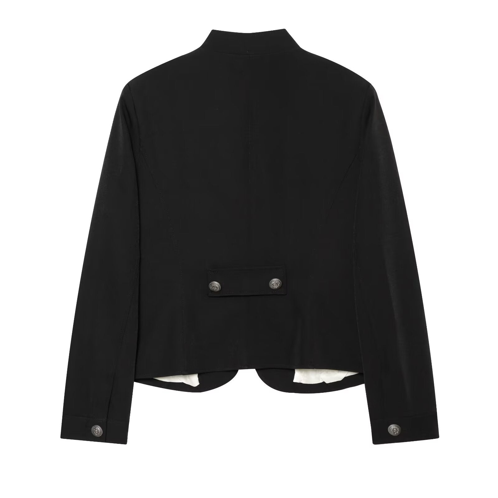 Women's with shoulder pads slim stand collar Coat