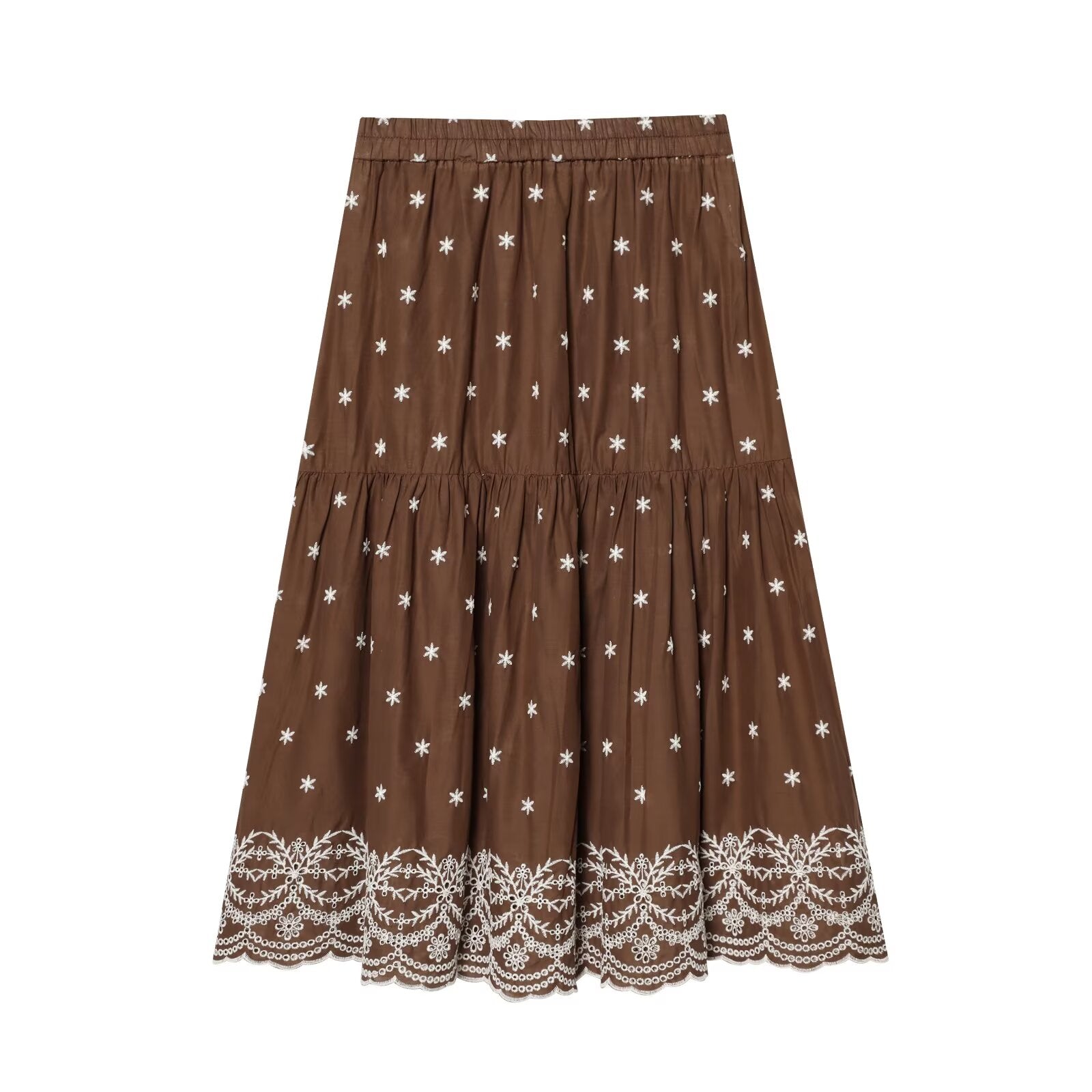 suit Women's 2 pieces hollowed out embroidered top+Skirts