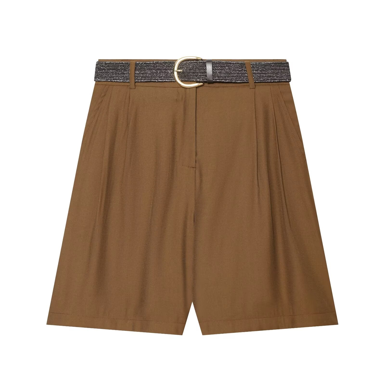 Women's With Belt pleated casual shorts
